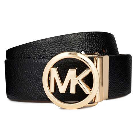 michael kors black mk print belt|Michael Kors reversible leather belt.